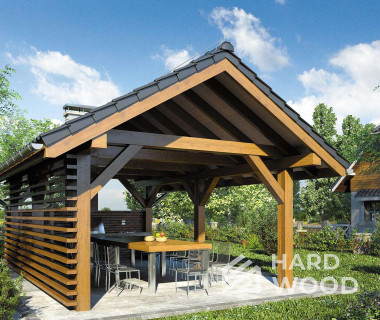 Навес барбекю из дерева №89 - фото 1077